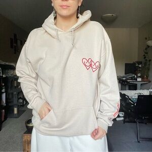 Cream and red hoodie